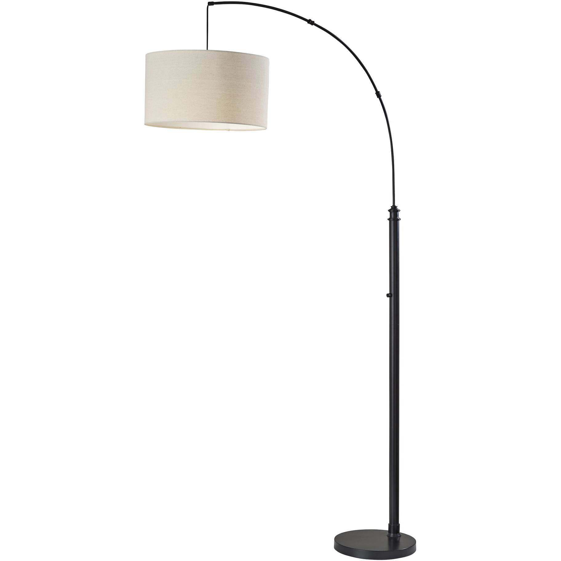Barton 75.5 inch 100.00 watt Black Arc Floor Lamp Portable Light, Simplee Adesso