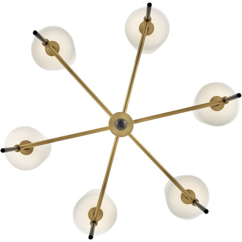 Saunders 6 Light 30 inch Black with Lacquered Brass Chandelier Ceiling Light