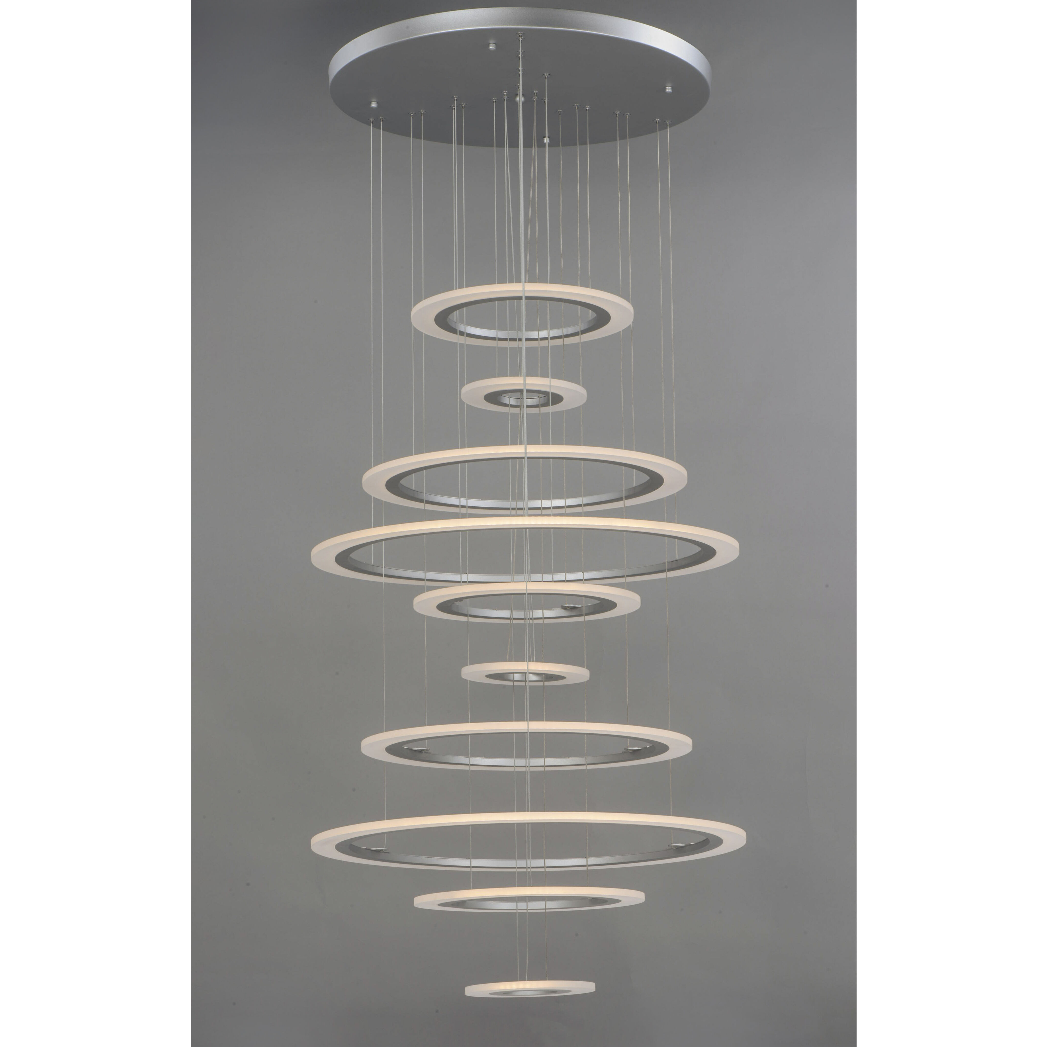 Saturn II LED LED 30 inch Matte Silver Multi-Light Pendant Ceiling Light