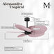 Atlas Alessandra Tropical 48 inch Matte Black with Light Pink Blades Ceiling Fan
