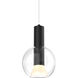 Iris 1 Light 6 inch Black Pendant Ceiling Light
