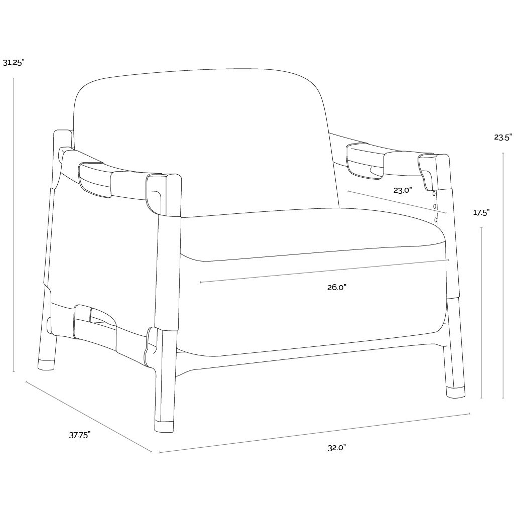 Calloway Antique Brown / Abbington Black / Onyx Leather Lounge Chair
