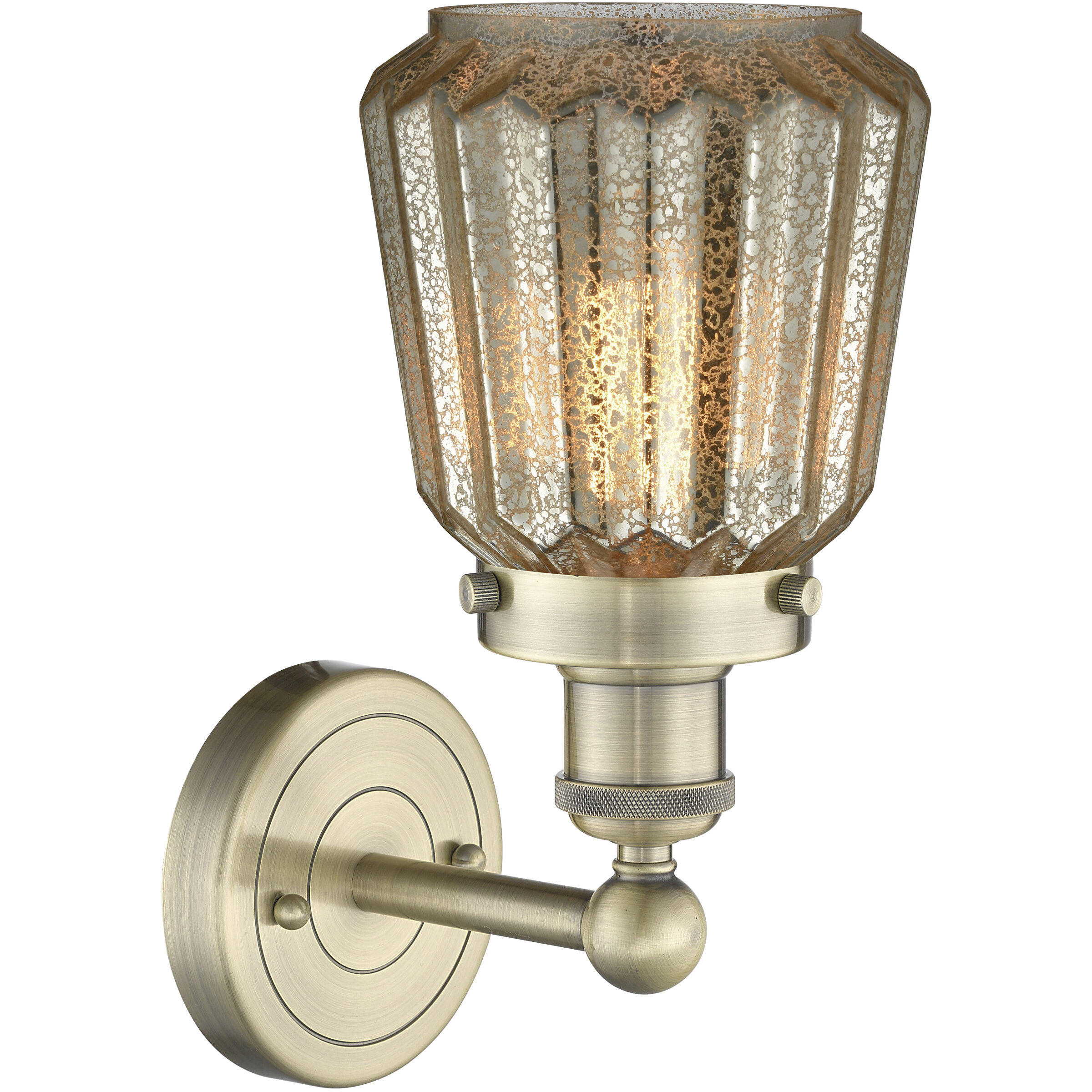 Chatham Sconce Wall Light in Antique Brass, Mercury
