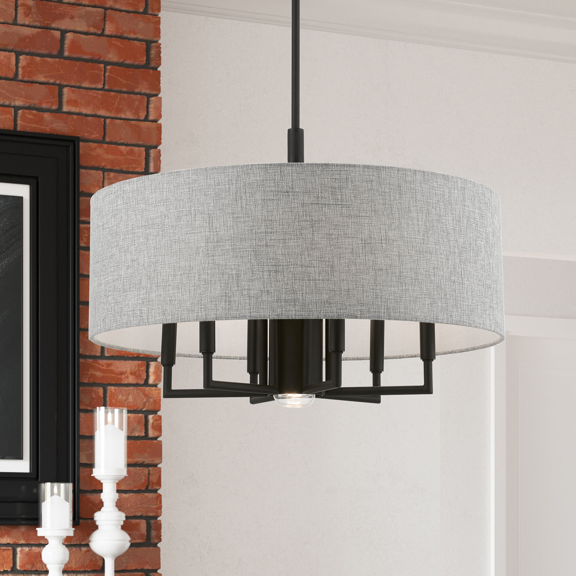 Dakota 7 Light 24 inch Black Pendant Chandelier Ceiling Light