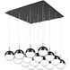Pluto LED 19.38 inch Black Chrome Multi Pendant Ceiling Light