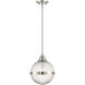 Modern 1 Light 10 inch Polished Nickel Mini-Pendant Ceiling Light