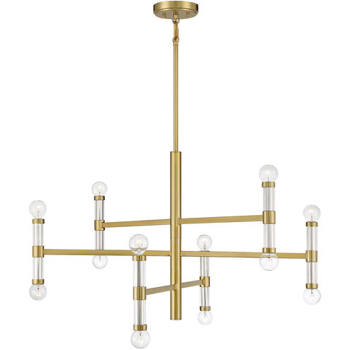Kingsburg 12 Light 32 inch Warm Brass Chandelier Ceiling Light