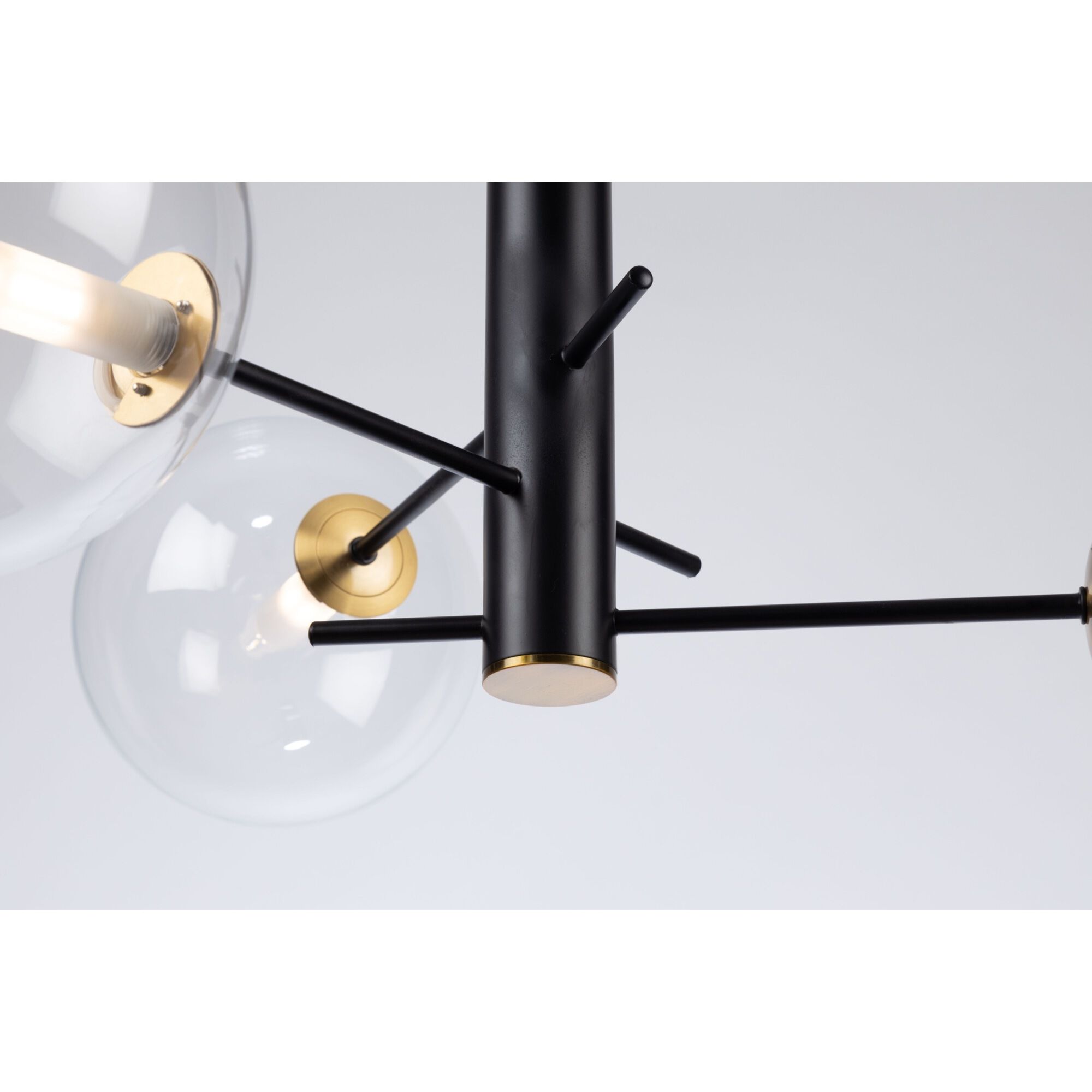 Aurelia 3 Light 31.5 inch Matte Black and Brass Semi-Flush Mount Ceiling Light