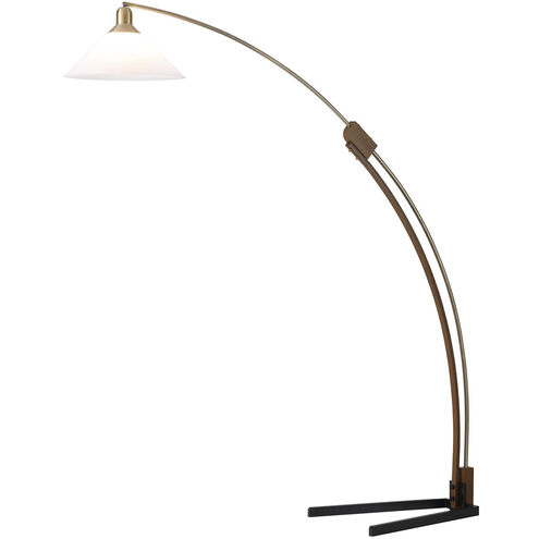 Melmar 80 inch 100.00 watt Walnut and Weathered Brass with Black Arc Floor Lamp Portable Light