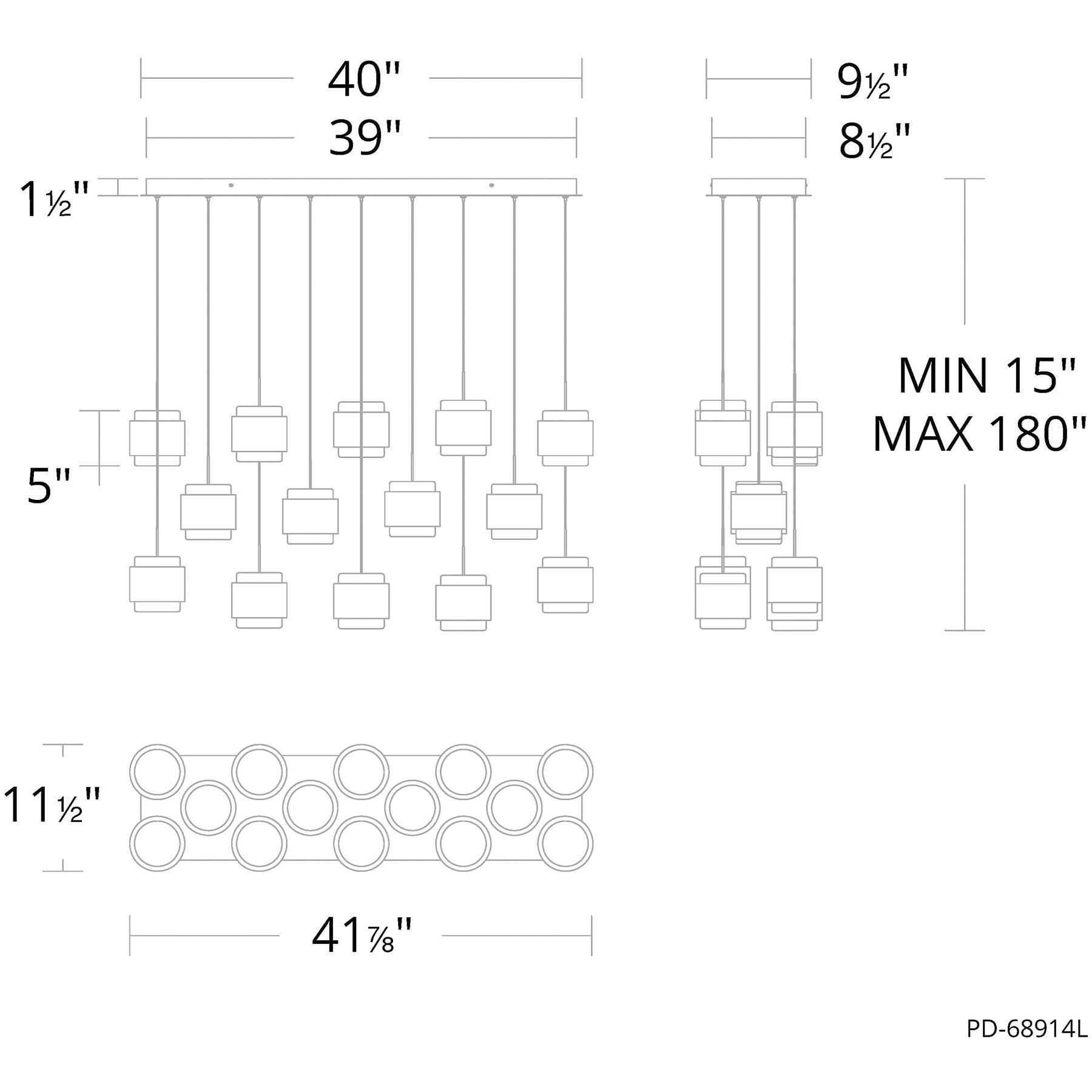 Banded LED 11.5 inch Aged Brass Chandelier Ceiling Light, dweLED