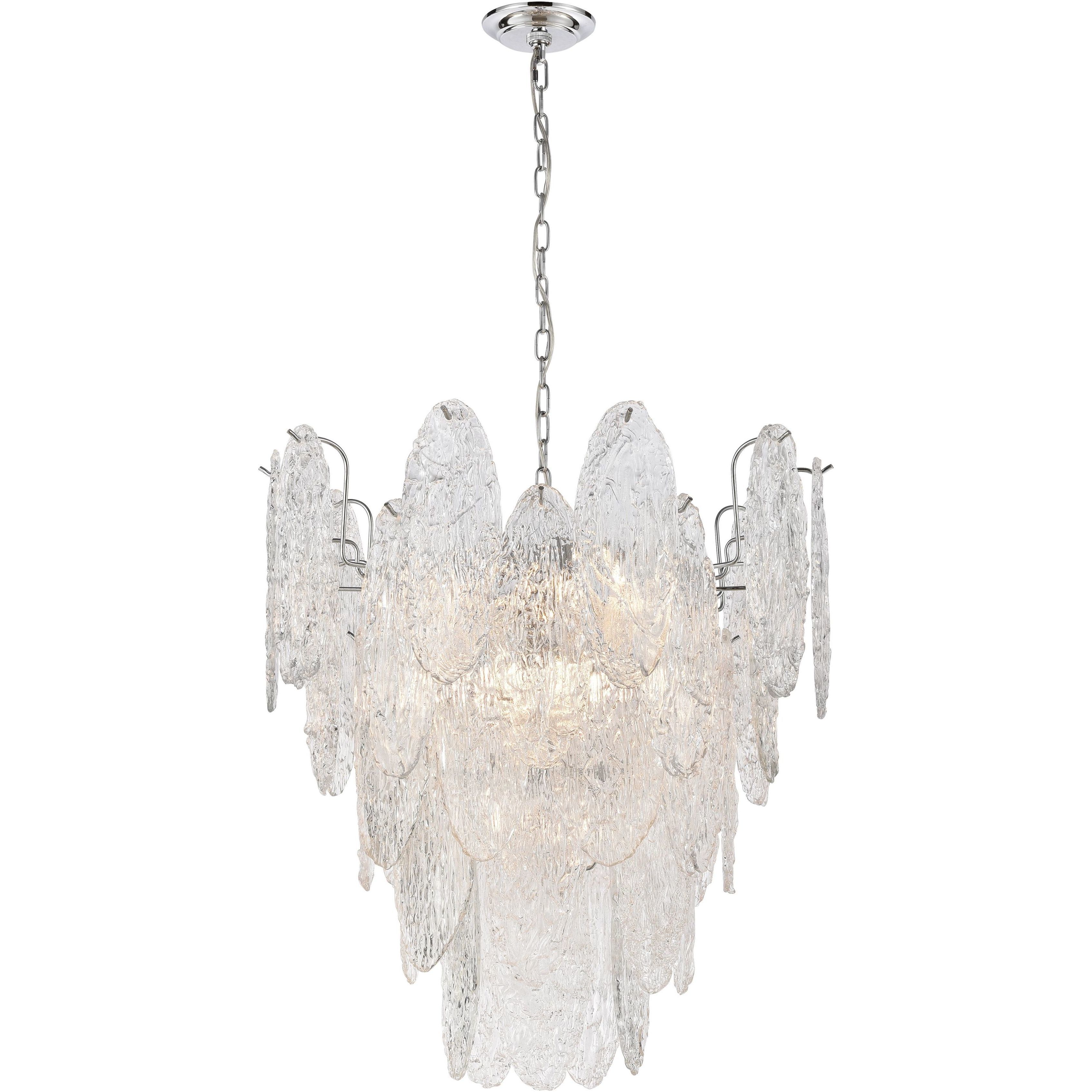 Frozen Cascade 9 Light 26 inch Polished Chrome Chandelier Ceiling Light