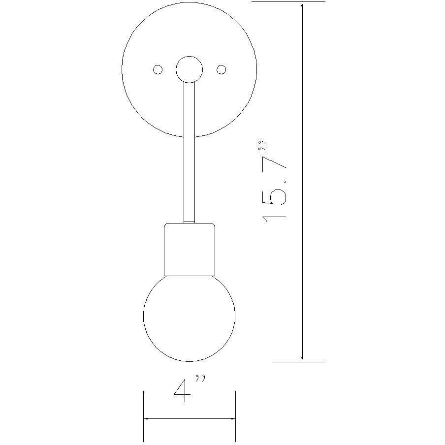 Neutra 1 Light 6 inch Matte Black and Polished Nickel Wall Sconce Wall Light