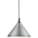 Dorothy 1 Light 14 inch Brushed Nickel With Black Detail Pendant Ceiling Light