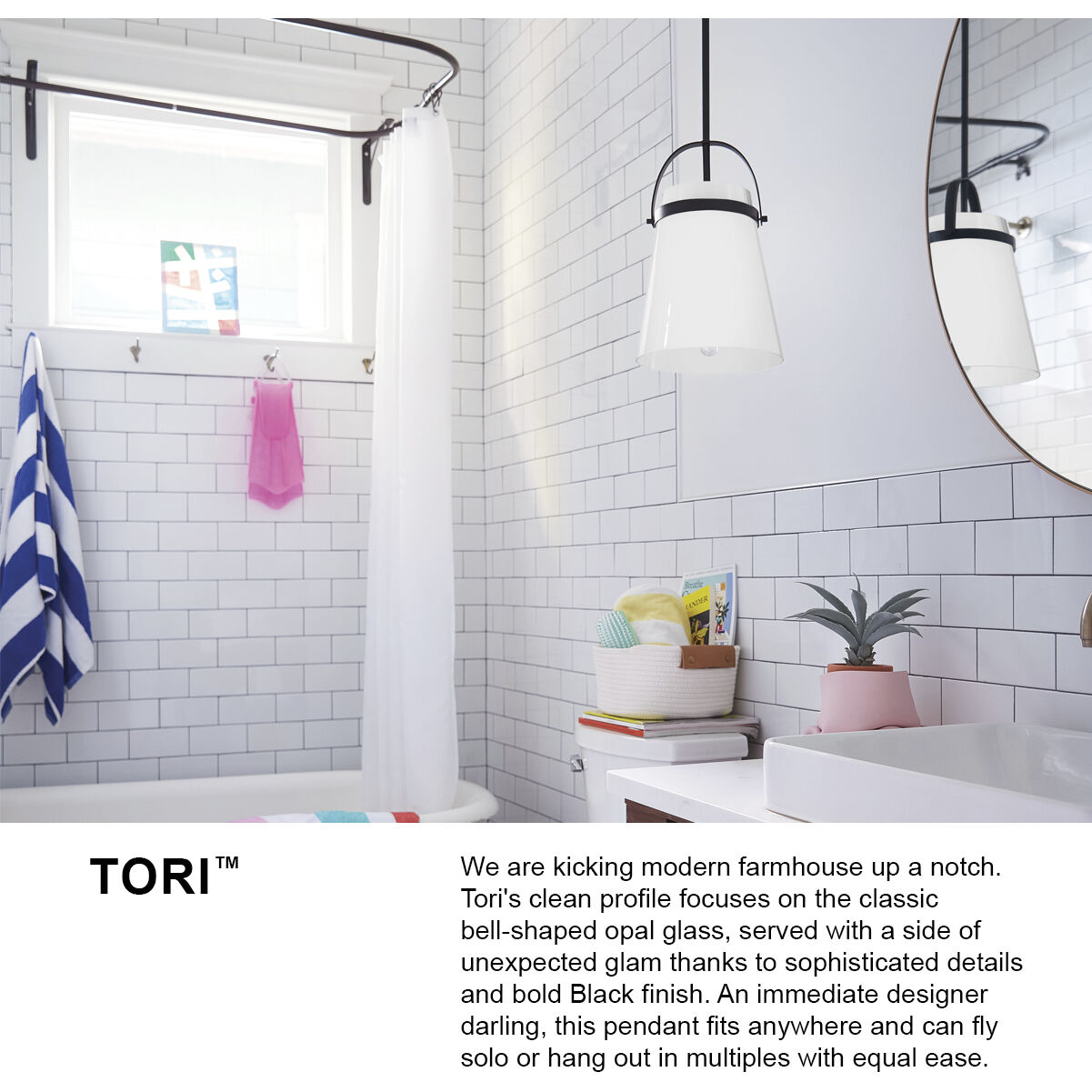 Tori LED 9 inch Lacquered Brass Pendant Ceiling Light, Semi-Flush Mount