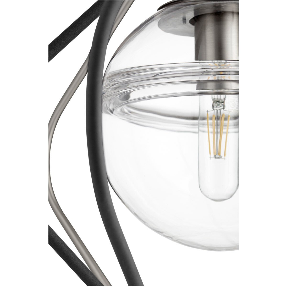 Fort Worth 1 Light 19 inch Noir and Satin Nickel Pendant Ceiling Light