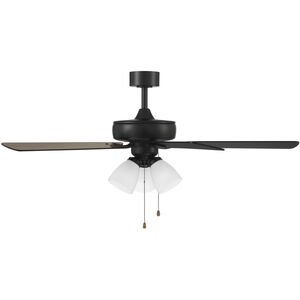 Stellant 52 inch Matte Black with Reversible Matte Black/Sepia Brown Blades Indoor/Covered Outdoor Ceiling Fan