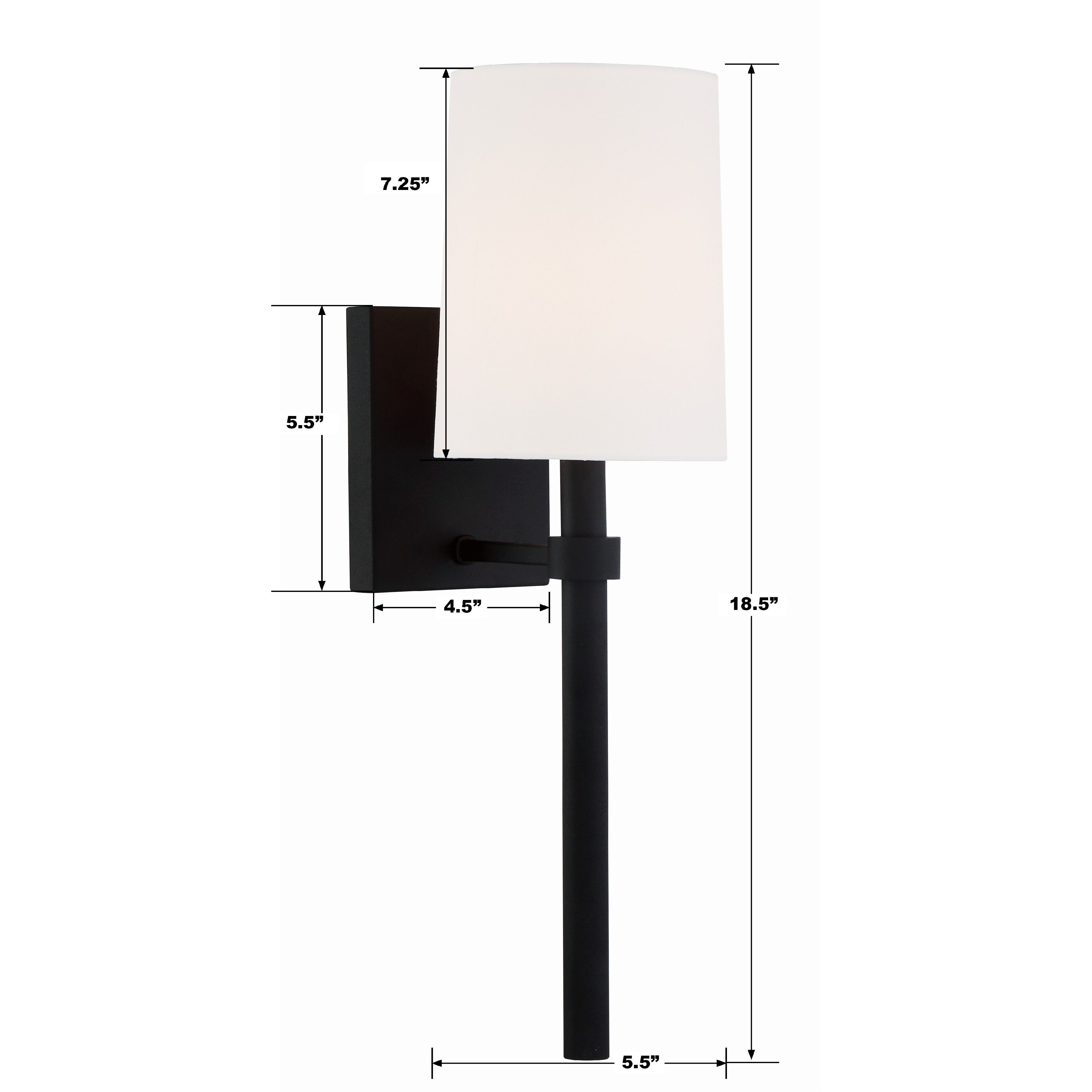 Bromley Bath Sconce Wall Light in Black Forged