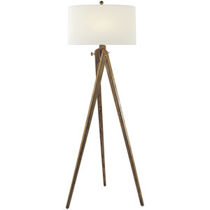 Chapman & Myers Tripod 61 inch 150.00 watt French Waxed Wood Floor Lamp Portable Light in Linen