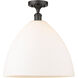 Ballston Dome 1 Light 16 inch Oil Rubbed Bronze Semi-Flush Mount Ceiling Light in Matte White Glass