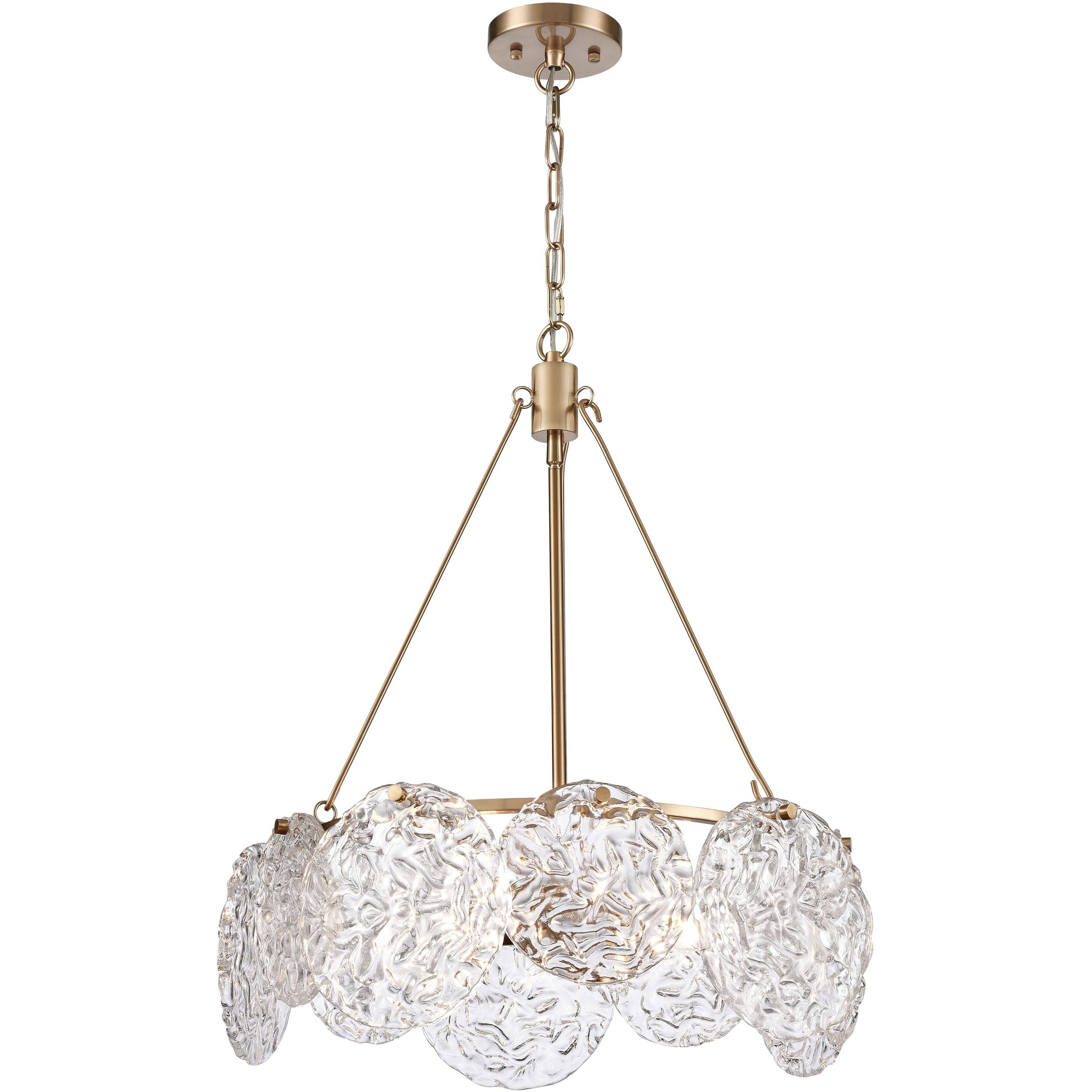 Ensemble 5 Light 19 inch Satin Brass Chandelier Ceiling Light