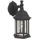 Hex Style 1 Light 12 inch Textured Black Outdoor Wall Mount in Textured Matte Black, Clear Beveled, Medium