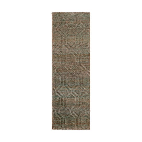 Galloway 96 X 30 inch Green and Neutral Runner, Jute