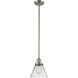 Franklin Restoration Cone 1 Light 8 inch Brushed Satin Nickel Mini Pendant Ceiling Light in Incandescent, Clear, Franklin Restoration