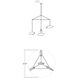 Papillons LED 53.5 inch Satin Black Pendant Ceiling Light in Multi