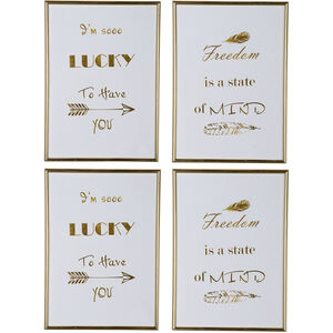 Mindful Sayings Gold Wall Art, Set of 4