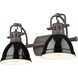 Duncan 2 Light 16.5 inch Rubbed Bronze Bath Vanity Light Wall Light in Black