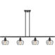 Ballston Fenton LED 48 inch Matte Black Island Light Ceiling Light in Clear Glass, Ballston