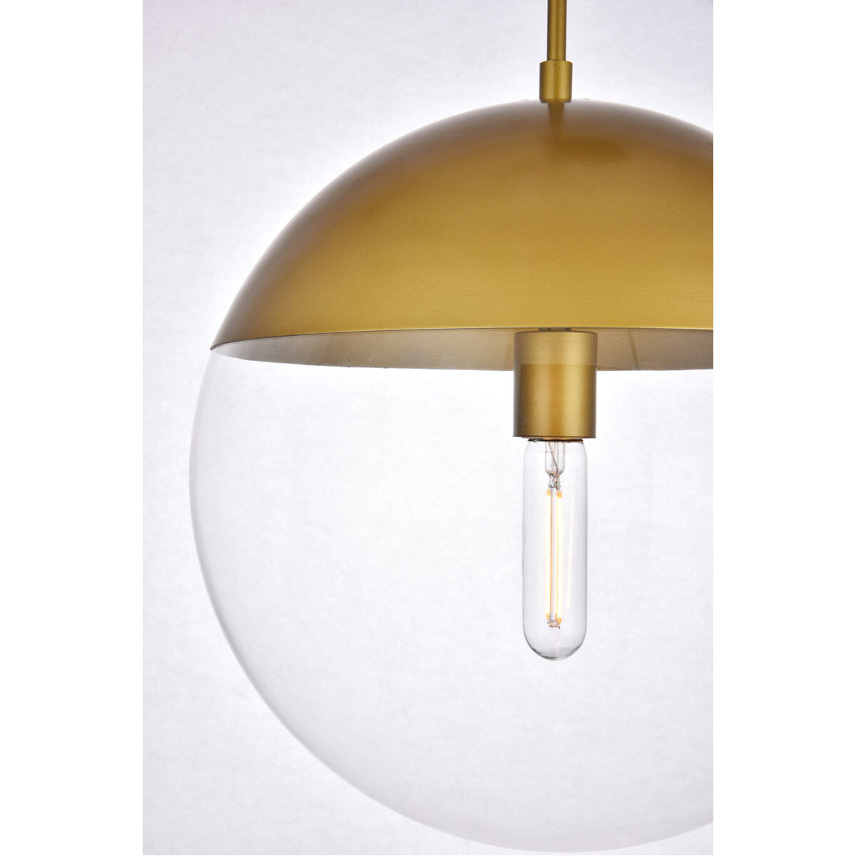 Eclipse 1 Light 14 inch Brass Pendant Ceiling Light