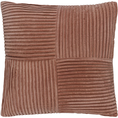 Conrad 18 X 18 inch Brick/Rose Gold/Clay/Dark Brown/Pearl Accent Pillow