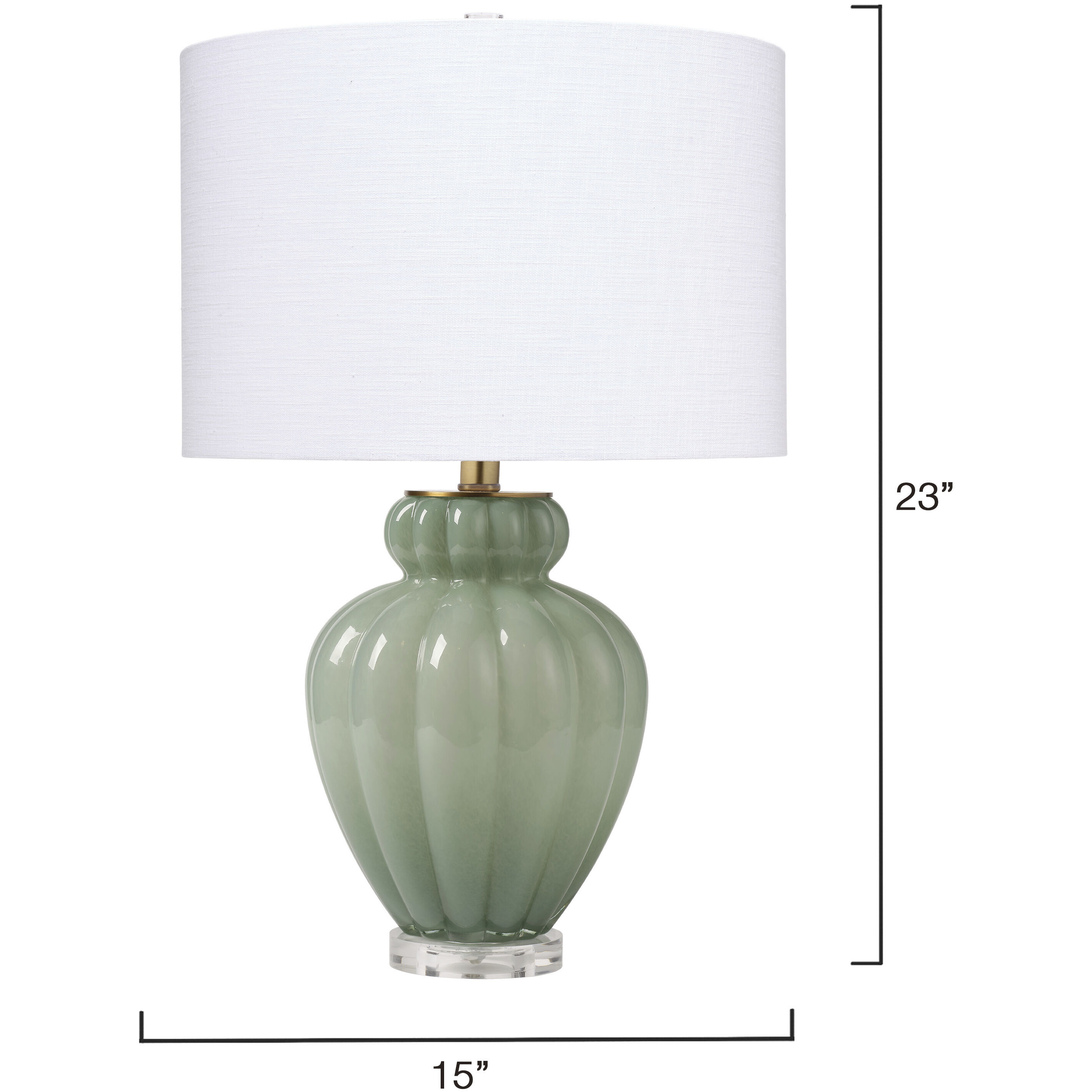 Agnes 23 inch 150.00 watt Blown Glass Celadon Table Lamp Portable Light