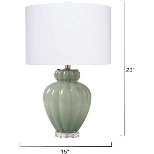 Agnes 23 inch 150.00 watt Blown Glass Celadon Table Lamp Portable Light
