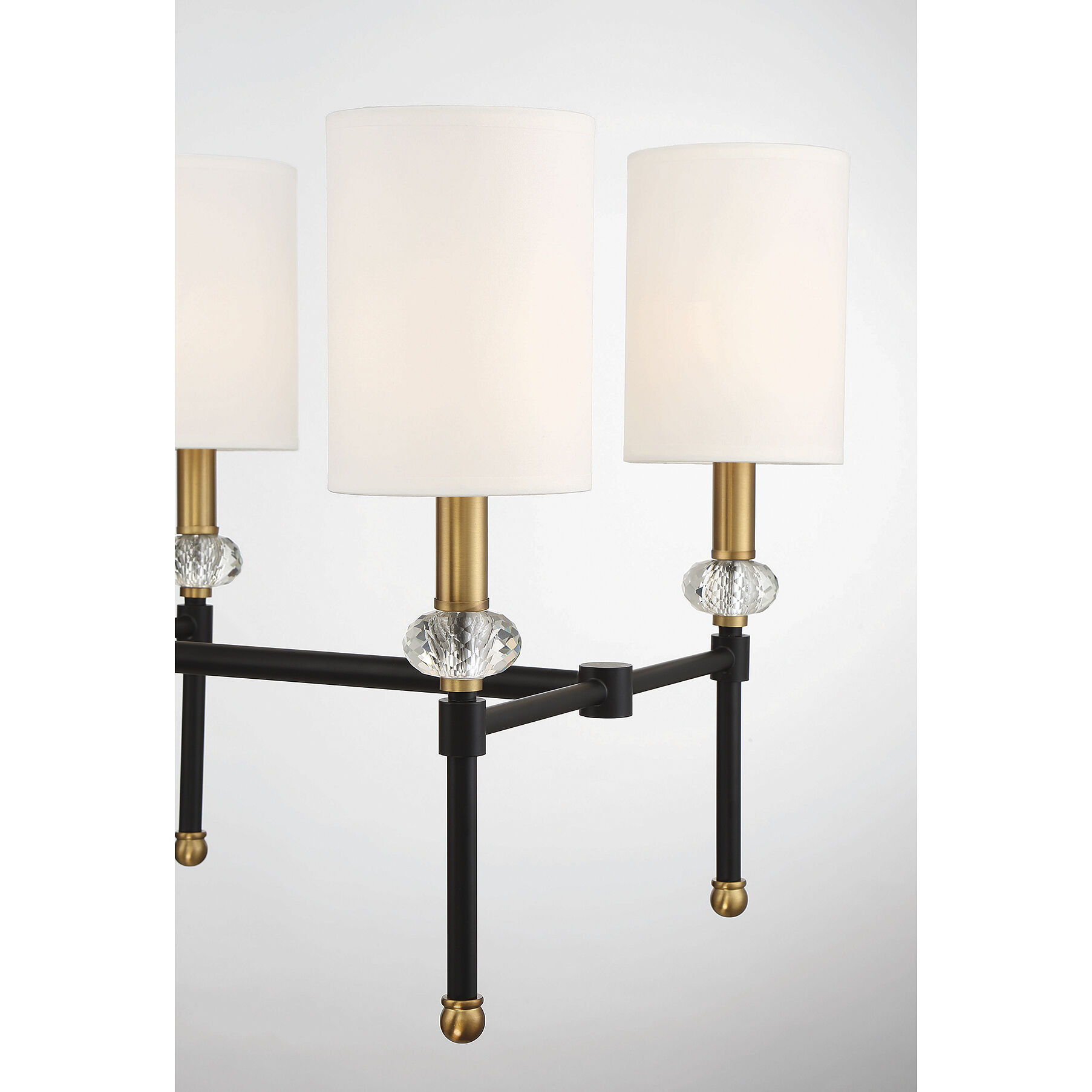 Tivoli 8 Light 42 inch Black with Warm Brass Accents Linear Chandelier Ceiling Light