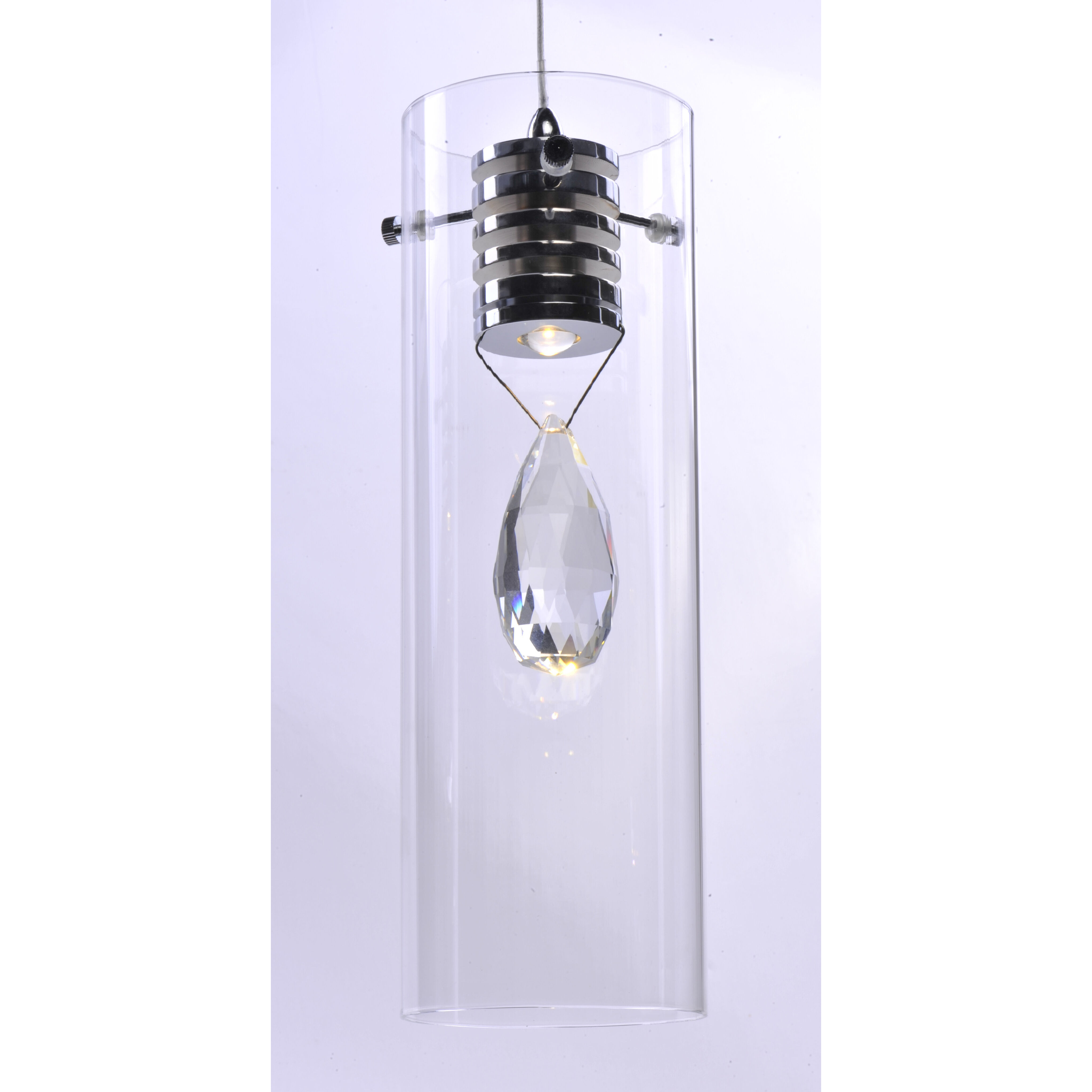 Solitaire LED 4.25 inch Polished Chrome Single Pendant Ceiling Light