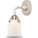 Nouveau 2 Small Canton 1 Light 5 inch Polished Nickel Sconce Wall Light in Matte White Glass