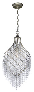 Twirl 1 Light 12 inch Golden Silver Chandelier Ceiling Light in Beveled Crystal