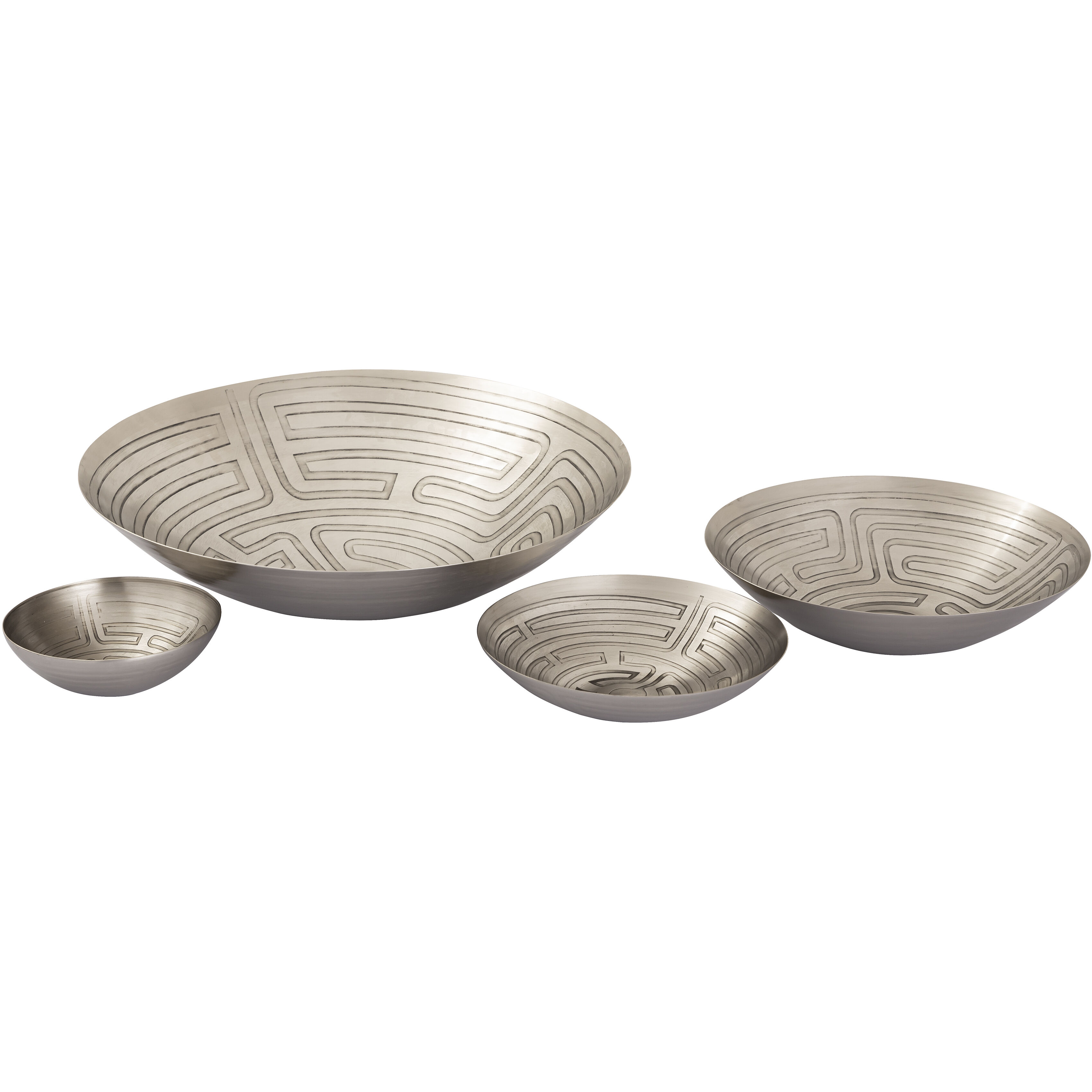 Maze Etched 19 X 5 inch Centerpiece Bowl