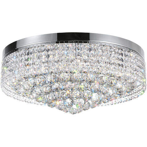 Cascade 10 Light 22 inch Chrome Drum Shade Flush Mount Ceiling Light