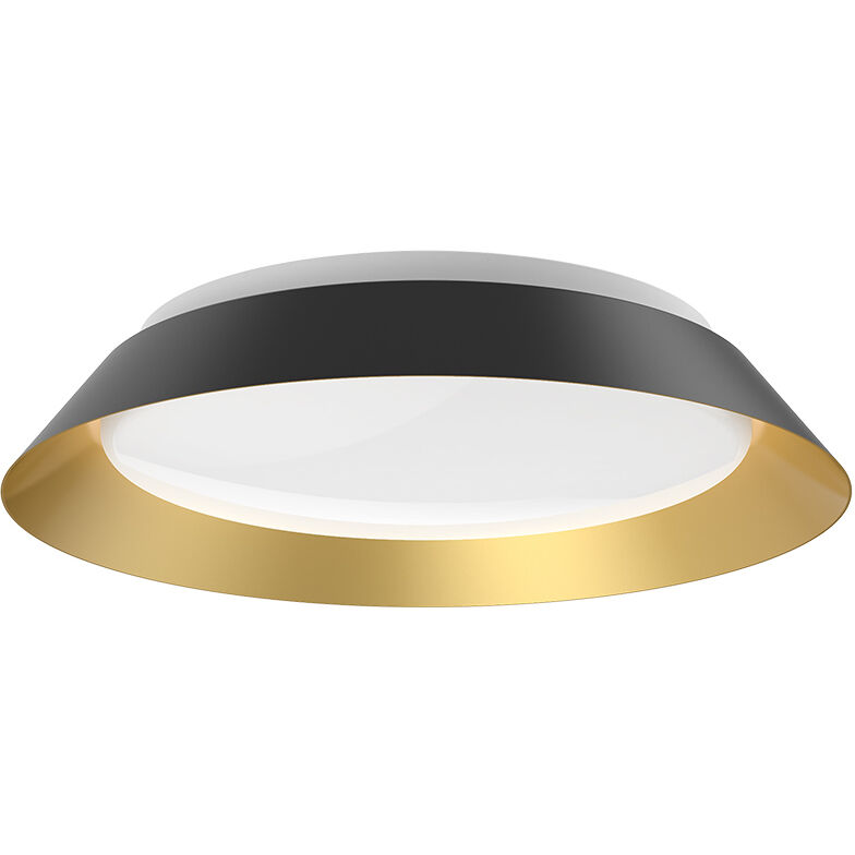 Jasper LED 14.25 inch Black/Gold Flush Mount Ceiling Light in Black and Gold