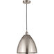 Edison Dome LED 12 inch Brushed Satin Nickel Mini Pendant Ceiling Light