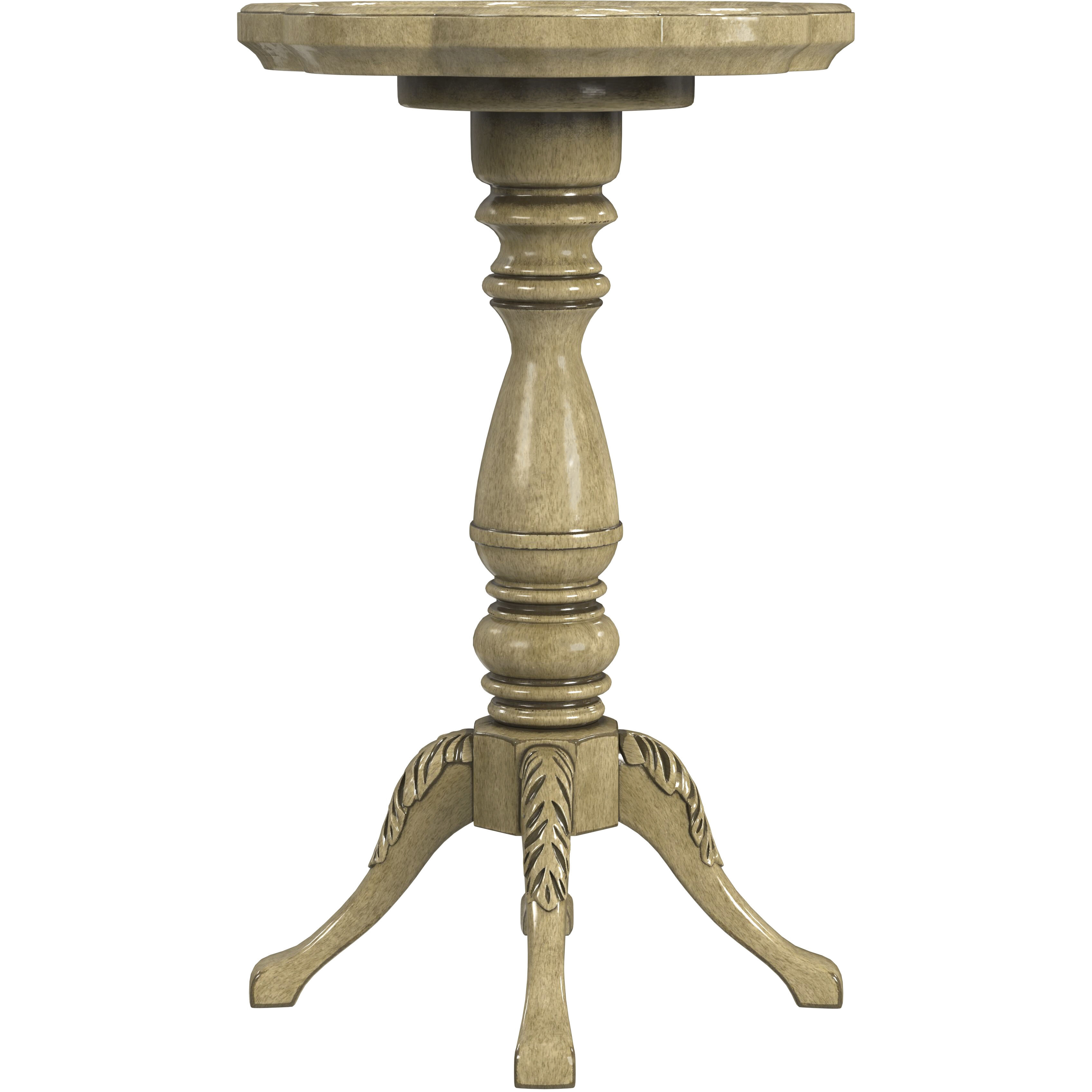 Whitman Scalloped Edge Side Table in Beige