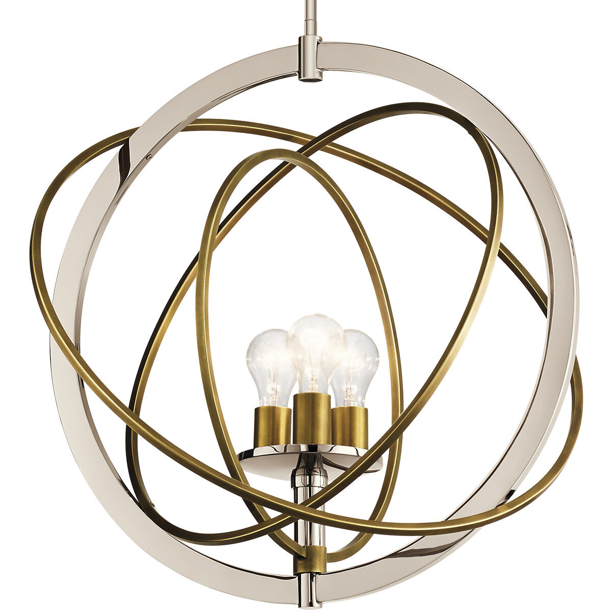 Ibis 3 Light 23 inch Polished Nickel Pendant Ceiling Light