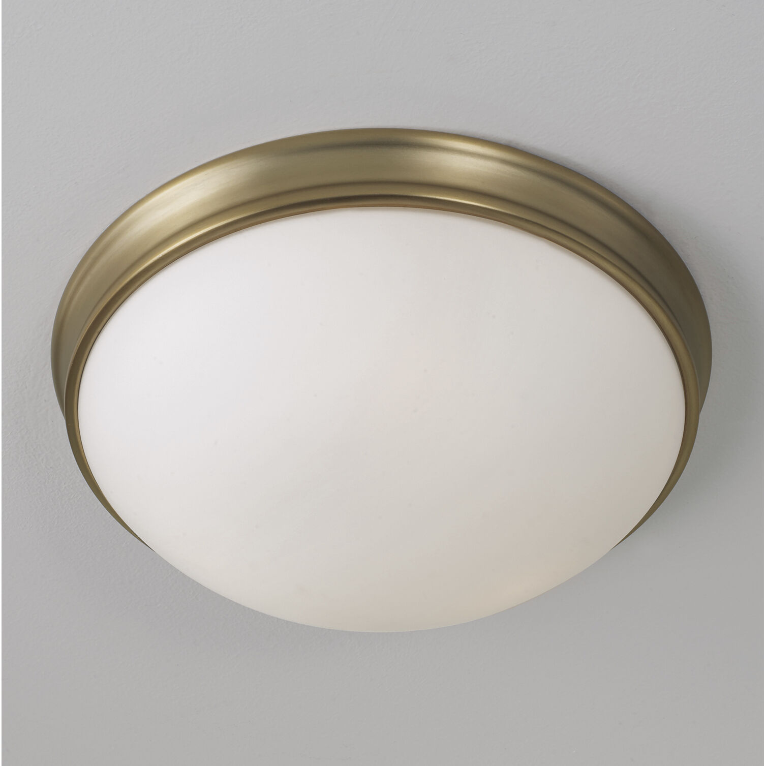 Hansen 2 Light 12.5 inch Aged Brass Flush Mount Ceiling Light