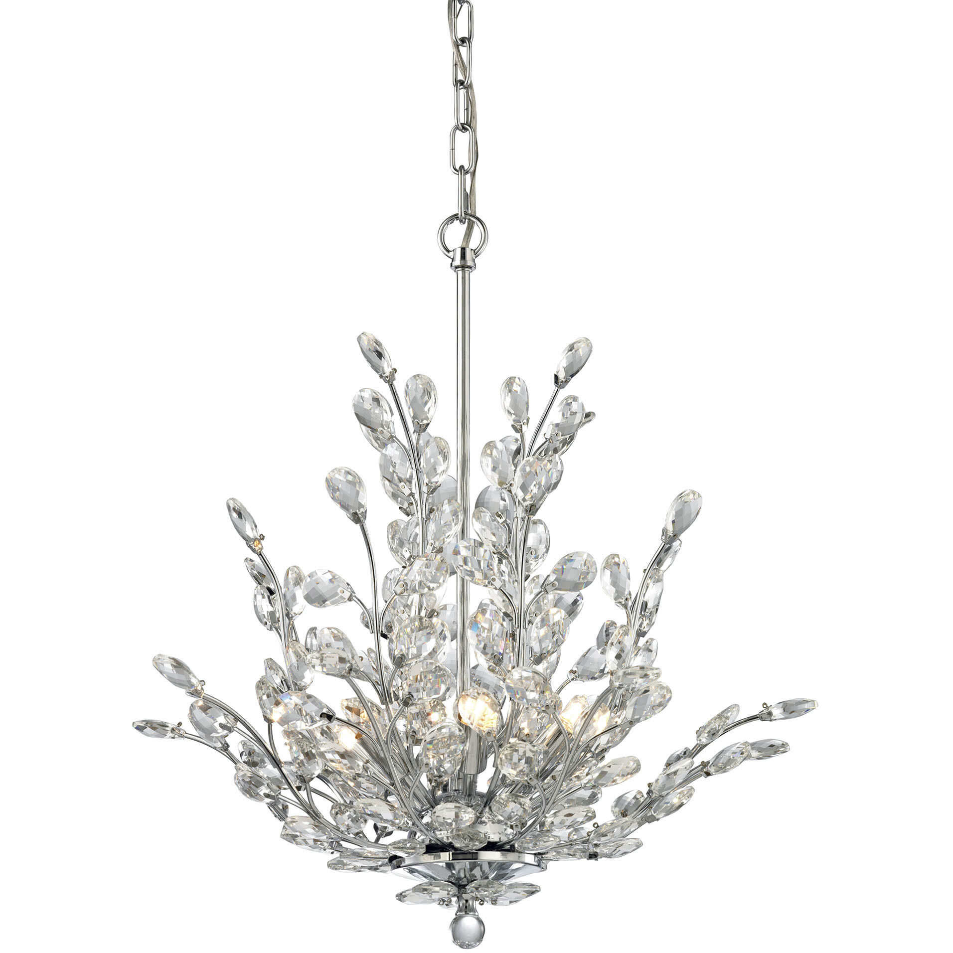 Crystique 6 Light 20 inch Polished Chrome Chandelier Ceiling Light