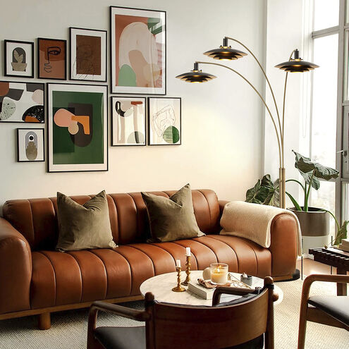 Rancho Mirage 87 inch 60.00 watt Weathered Brass and Black Arc Floor Lamp Portable Light