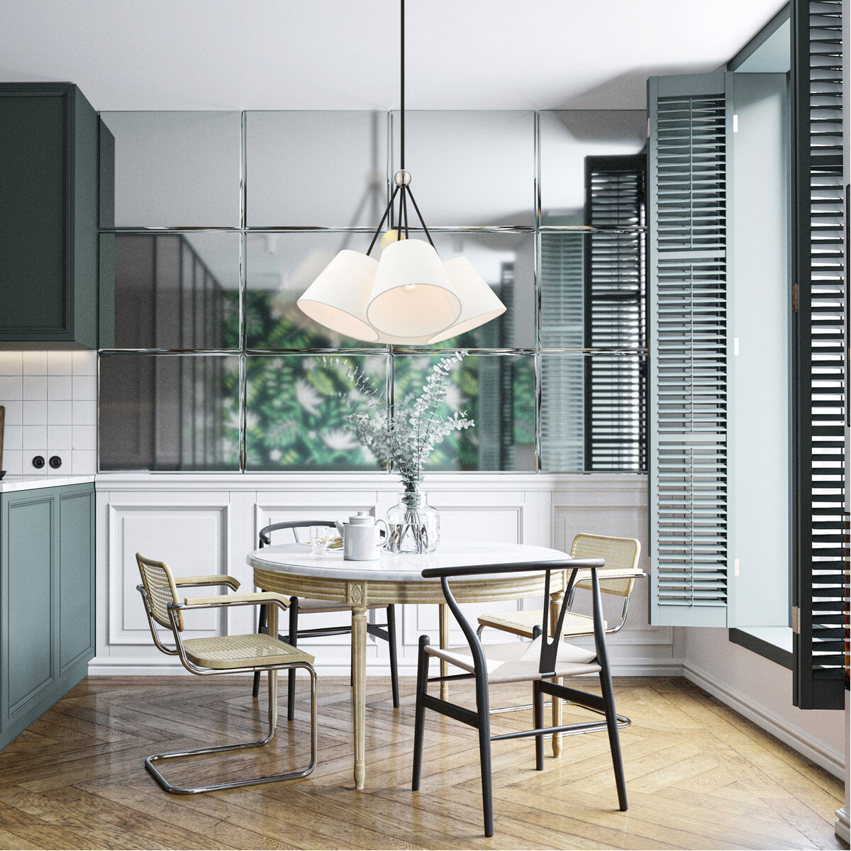 Prato 4 Light 25 inch Black Chandelier Ceiling Light