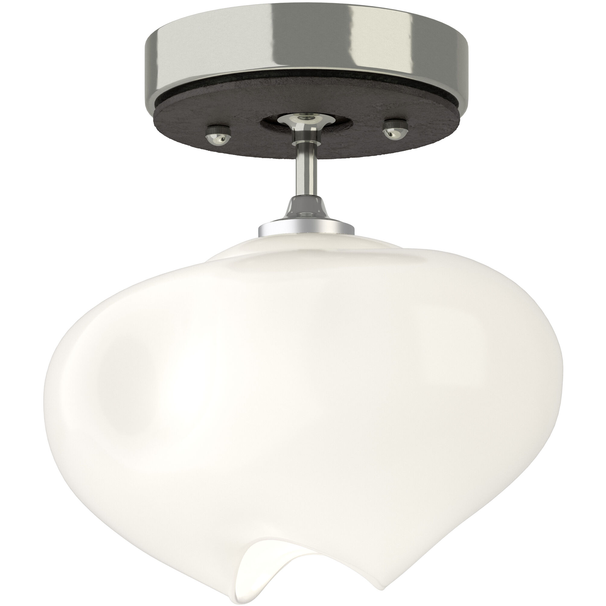 Ume 1 Light 6.3 inch Sterling and Oil Rubbed Bronze Semi-Flush Ceiling Light in Sterling/Oil Rubbed Bronze, Frosted